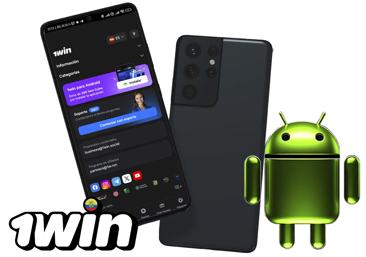 Aplicación 1win para Android